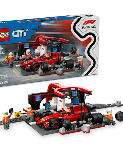 LEGO® City F1 Pit Stop & Pit Crew with Ferrari Car Toy 60443