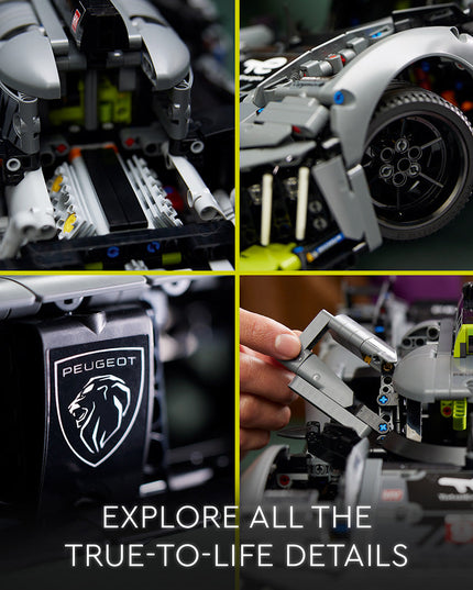 LEGO® Technic PEUGEOT 9X8 24H Le Mans Hybrid Hypercar Collectible Building Kit 42156
