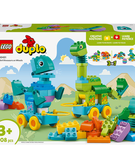 LEGO® DUPLO® Town 3in1 Dinosaurs on Wheels Learn-Through-Play Toddler Toy 10451
