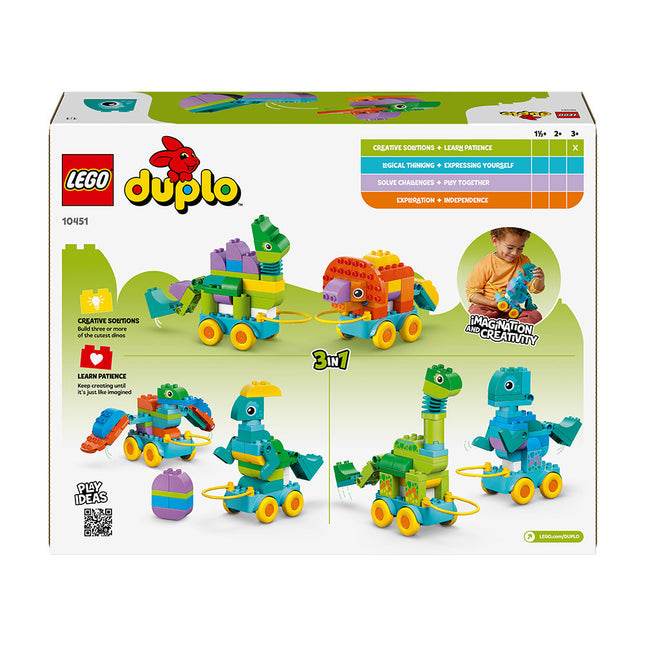 LEGO® DUPLO® Town 3in1 Dinosaurs on Wheels Learn-Through-Play Toddler Toy 10451