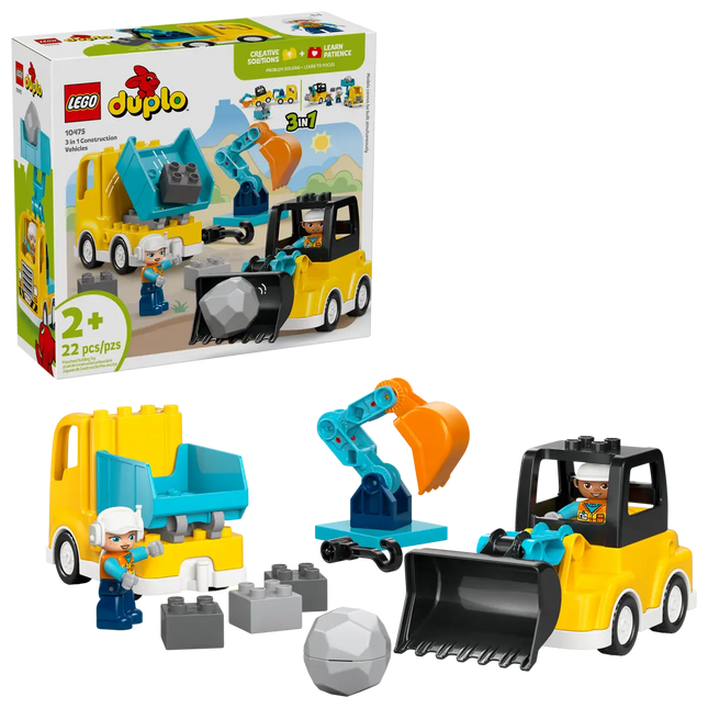 LEGO® DUPLO® Town 3 in 1 Construction Vehicles Toys 10475