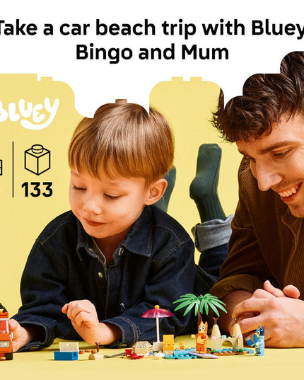 LEGO® Bluey: Bluey’s Beach & Family Car Trip, Preschool Toy Building Kit 11202