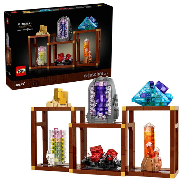 LEGO® Ideas Mineral Collection, Crystal Display Shelves, Living Room Decor 21362