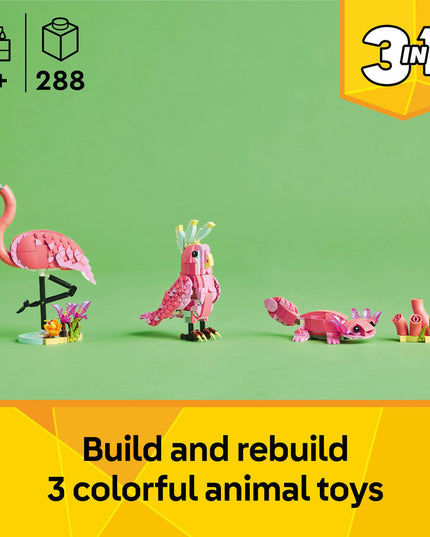 LEGO® Creator 3in1 Wild Animals: Pink Flamingo Animal Toy Playset 31170
