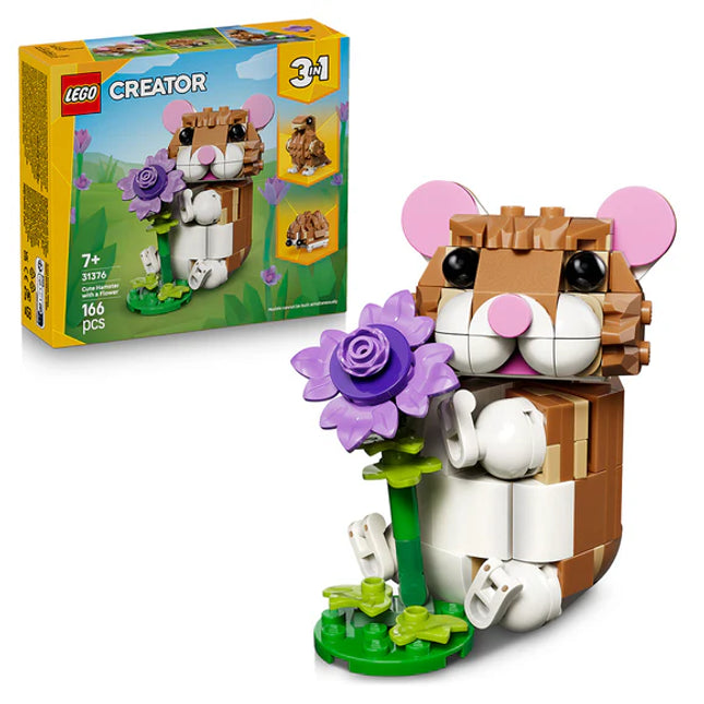 LEGO® Creator 3 in 1 Cute Hamster with a Flower Toy 31376