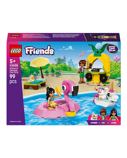 LEGO® Friends Unicorn & Flamingo Pool Party Toy Building Set 42658