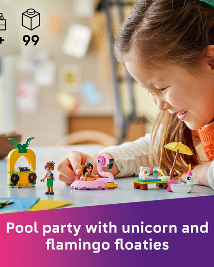 LEGO® Friends Unicorn & Flamingo Pool Party Toy Building Set 42658