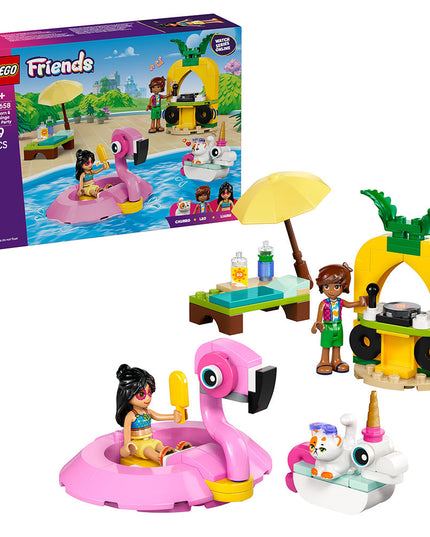 LEGO® Friends Unicorn & Flamingo Pool Party Toy Building Set 42658