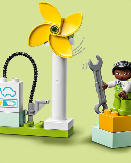 LEGO® DUPLO® Town Wind Turbine and Electric Car Building Toy Set 10985