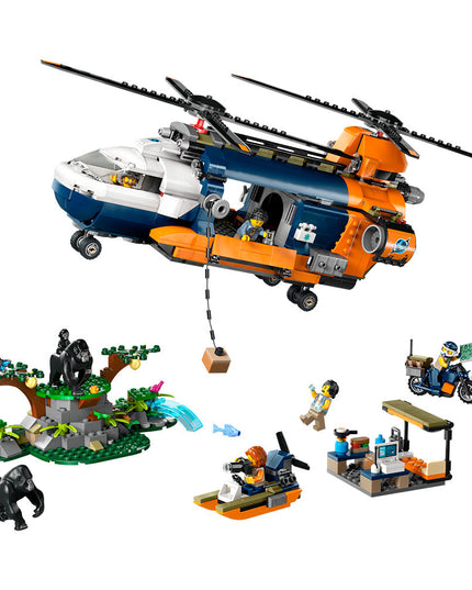 LEGO® City Jungle Explorer Helicopter at Base Camp 60437
