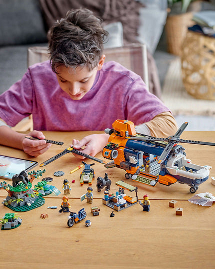 LEGO® City Jungle Explorer Helicopter at Base Camp 60437