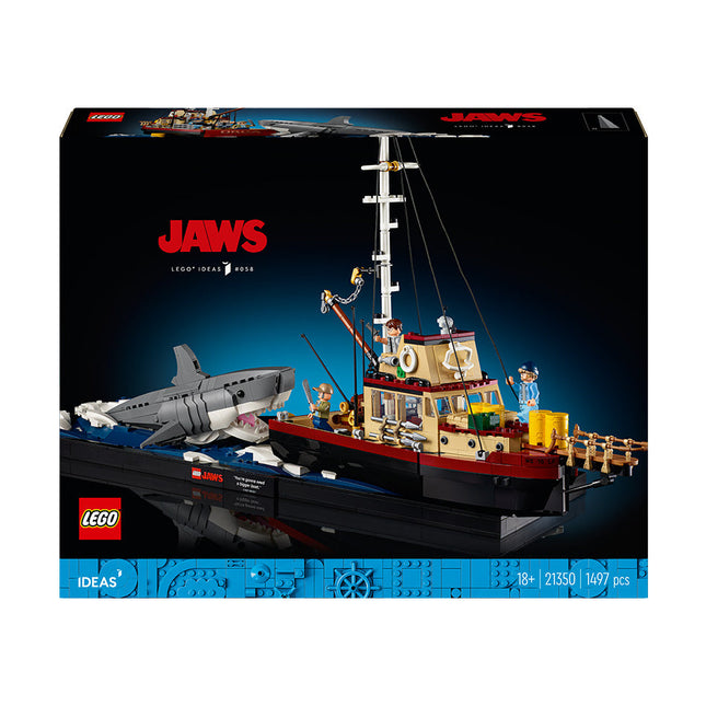 LEGO® Ideas Jaws Set for Adults with Model Shark & Boat 21350