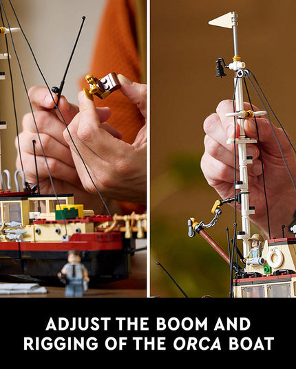 LEGO® Ideas Jaws Set for Adults with Model Shark & Boat 21350