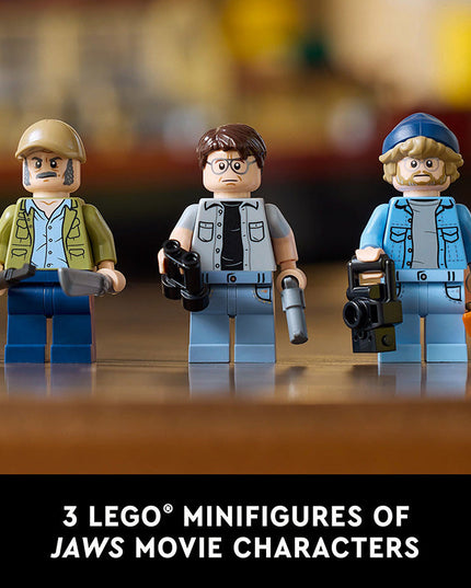 LEGO® Ideas Jaws Set for Adults with Model Shark & Boat 21350