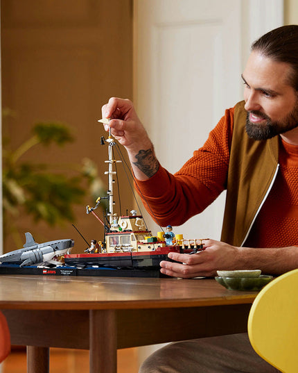 LEGO® Ideas Jaws Set for Adults with Model Shark & Boat 21350