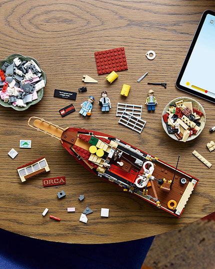 LEGO® Ideas Jaws Set for Adults with Model Shark & Boat 21350