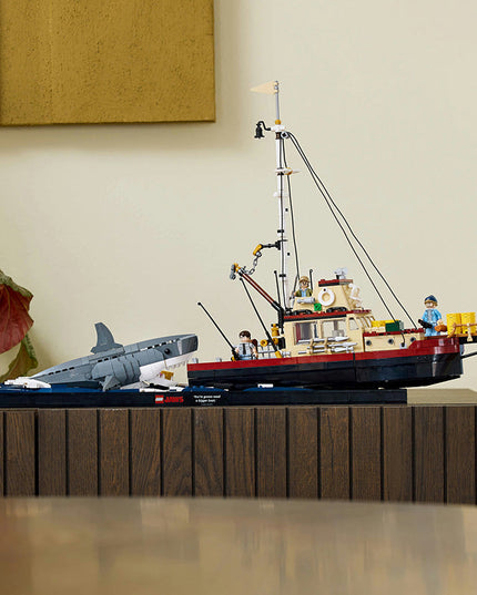 LEGO® Ideas Jaws Set for Adults with Model Shark & Boat 21350