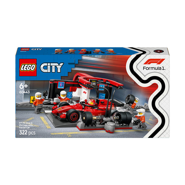 LEGO® City F1 Pit Stop & Pit Crew with Ferrari Car Toy 60443