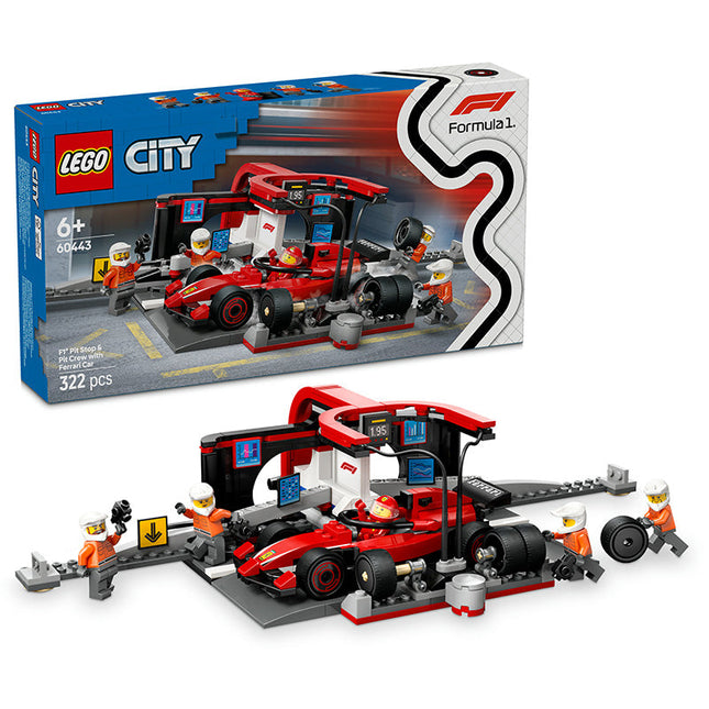LEGO® City F1 Pit Stop & Pit Crew with Ferrari Car Toy 60443