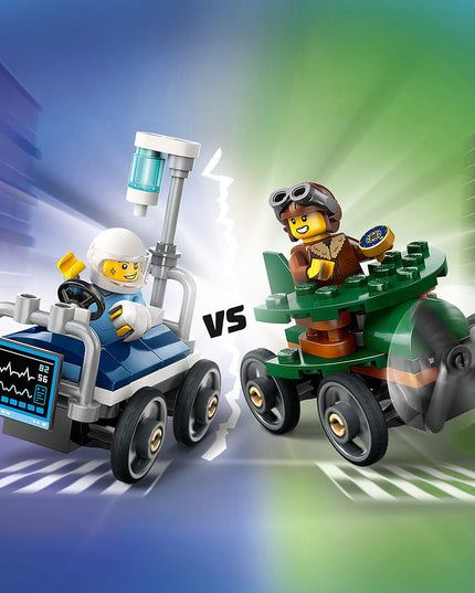 LEGO® City Aeroplane vs. Hospital Bed Race Car Pack Soapbox Racing Toy 60459