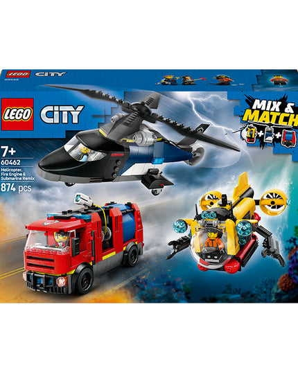 LEGO® City Helicopter, Fire Engine & Submarine Remix 60462