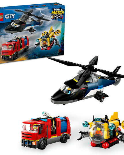 LEGO® City Helicopter, Fire Engine & Submarine Remix 60462