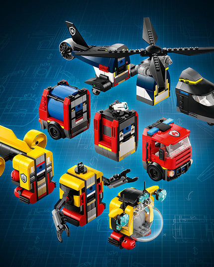 LEGO® City Helicopter, Fire Engine & Submarine Remix 60462