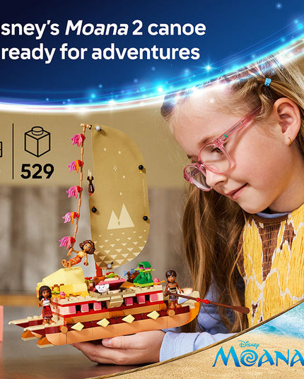 LEGO® ǀ Disney Princess™ Moana’s Adventure Canoe Fantasy Toy Model Kit 43270