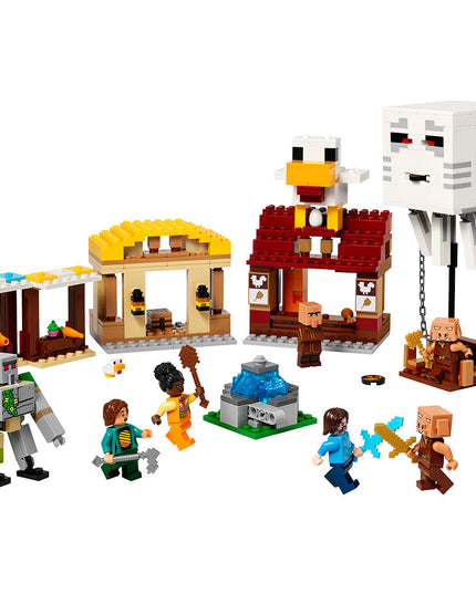 LEGO® Minecraft® The Ghast Balloon Village Attack, Gamer Gift Toy for Kids 21273