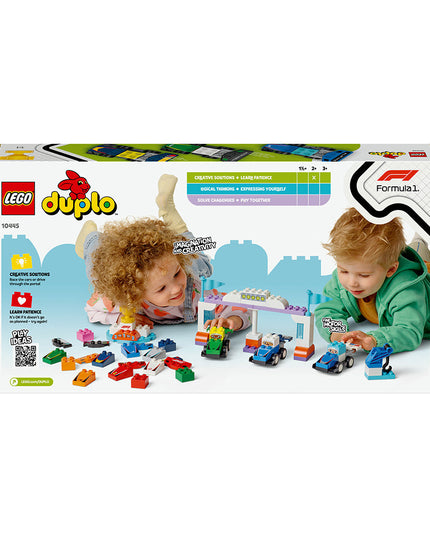 LEGO® DUPLO® Town F1® Team Race Cars & Drivers Building Toy for Family Fun 10445