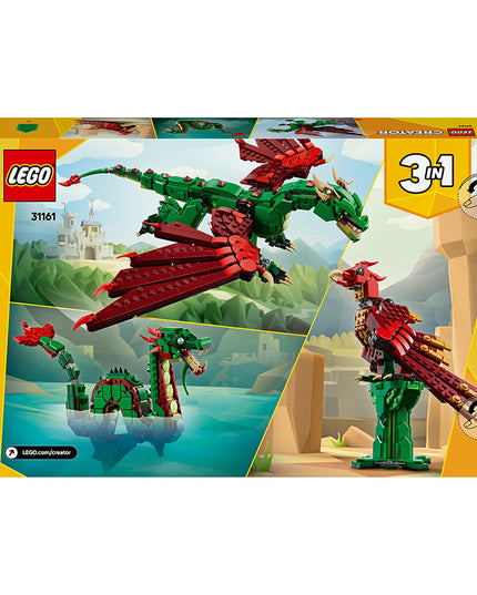 LEGO® Creator 3in1 Medieval Dragon Figure, Creative Toy 31161