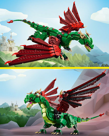 LEGO® Creator 3in1 Medieval Dragon Figure, Creative Toy 31161