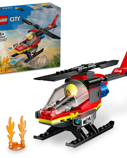 LEGO® City Fire Rescue Helicopter Building Toy 60411