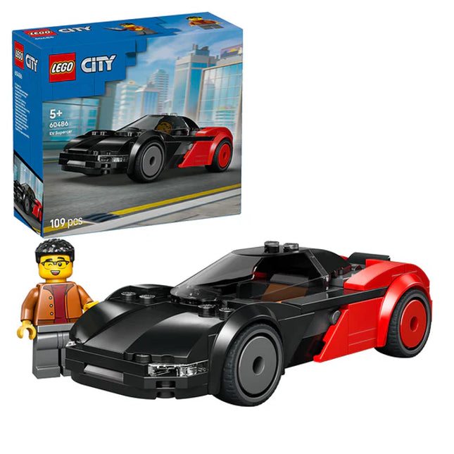 LEGO® City EV Supercar Toy Building Kit and Minifigure 60486