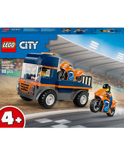 LEGO® City Motorcycle Transporter Toy and 2 Minifigures 60491