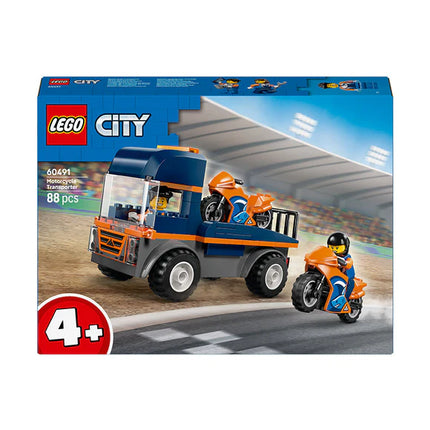 LEGO® City Motorcycle Transporter Toy and 2 Minifigures 60491