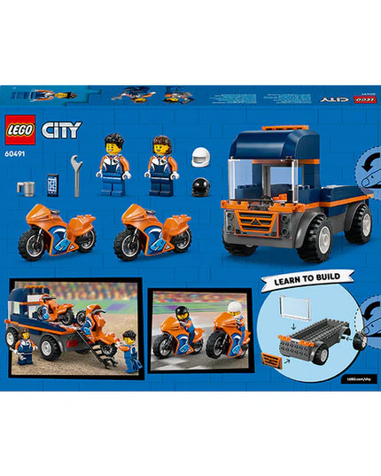 LEGO® City Motorcycle Transporter Toy and 2 Minifigures 60491