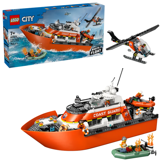 LEGO® City Coast Guard Rescue Boat & Helicopter 60504