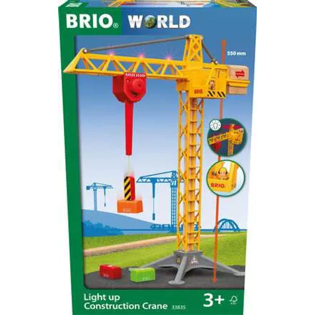 BRIO CONSTRUCTION CRANE WITH LIGHTS