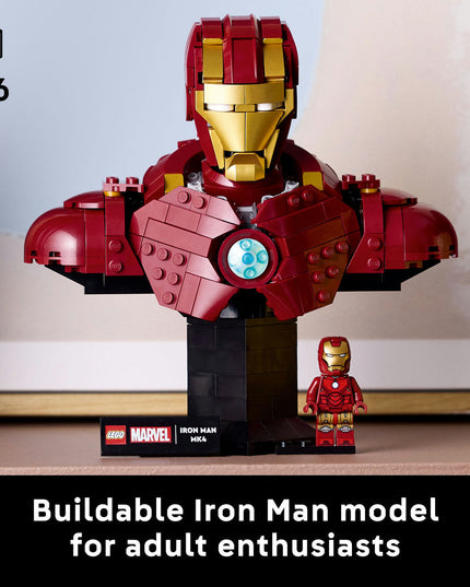 LEGO® ǀ Marvel Iron Man MK4 Bust, Buildable Model for Adults with Minifigure 76327