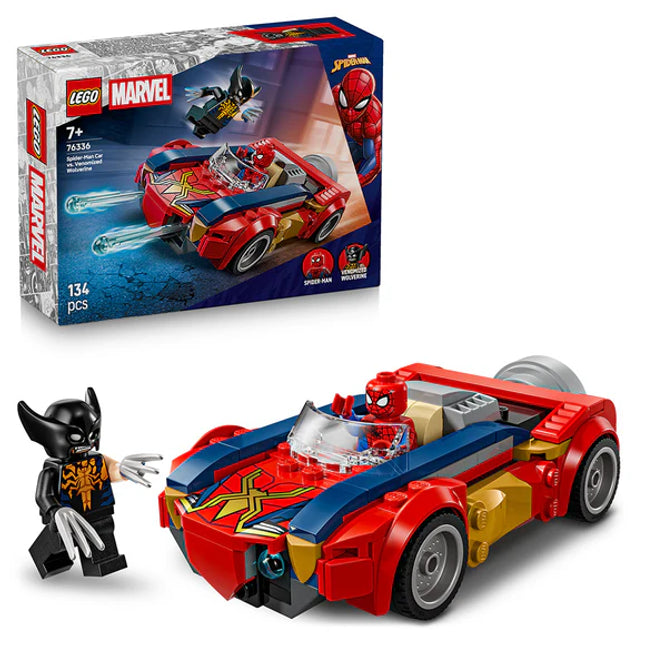 LEGO® ǀ Marvel Spider-Man Car vs. Venomized Wolverine Car Playset 76336