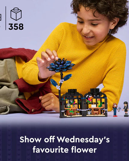 LEGO® Wednesday Black Dahlia Flower Halloween Gift, Faux Plant Room Decor 76784
