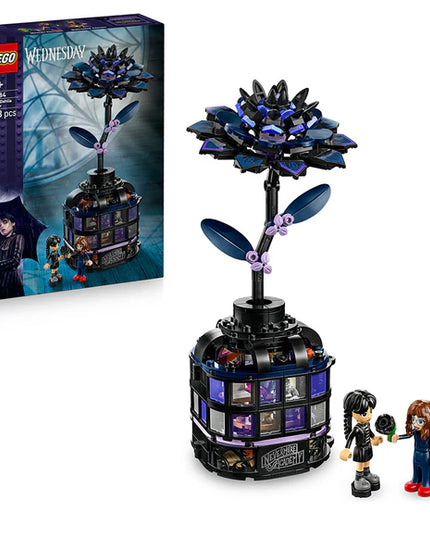 LEGO® Wednesday Black Dahlia Flower Halloween Gift, Faux Plant Room Decor 76784