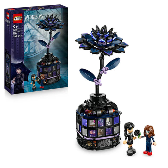 LEGO® Wednesday Black Dahlia Flower Halloween Gift, Faux Plant Room Decor 76784