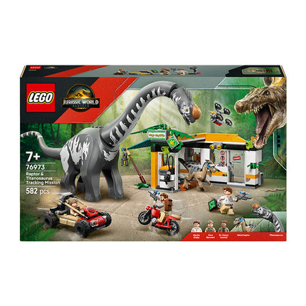 LEGO® Jurassic World Raptor & Titanosaurus Tracking Mission Dinosaur Toy 76973