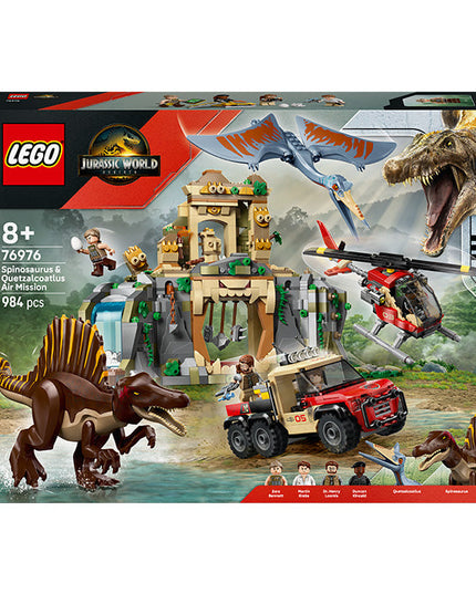 LEGO® Jurassic World Spinosaurus & Quetzalcoatlus Air Mission Dinosaur Toy 76976