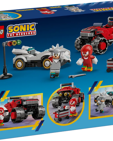 LEGO® Sonic the Hedgehog™ Silver’s Car vs. Knuckles’ Monster Truck Building Toy 77118