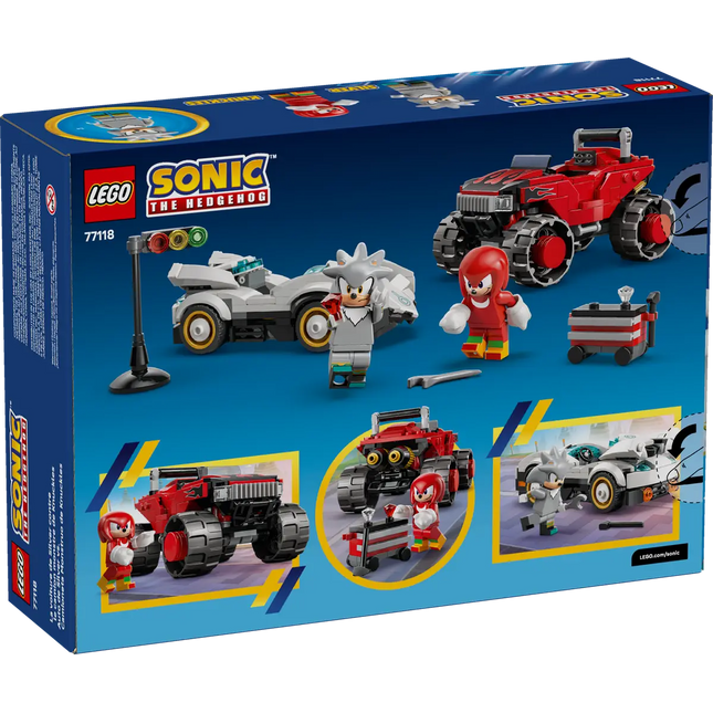 LEGO® Sonic the Hedgehog™ Silver’s Car vs. Knuckles’ Monster Truck Building Toy 77118