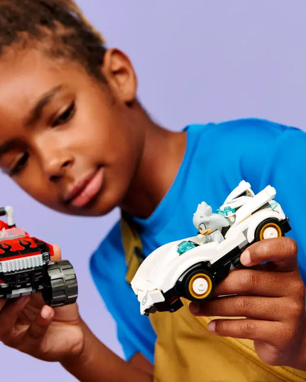 LEGO® Sonic the Hedgehog™ Silver’s Car vs. Knuckles’ Monster Truck Building Toy 77118
