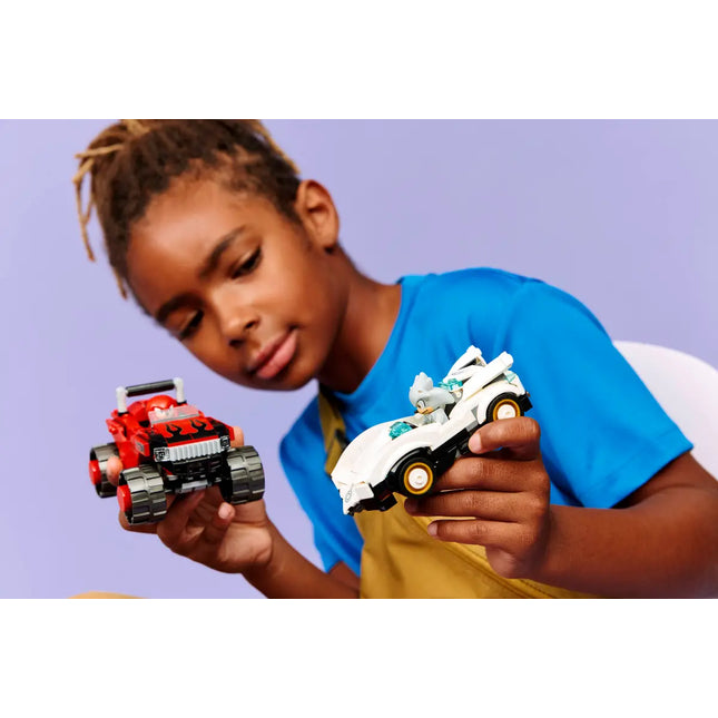 LEGO® Sonic the Hedgehog™ Silver’s Car vs. Knuckles’ Monster Truck Building Toy 77118